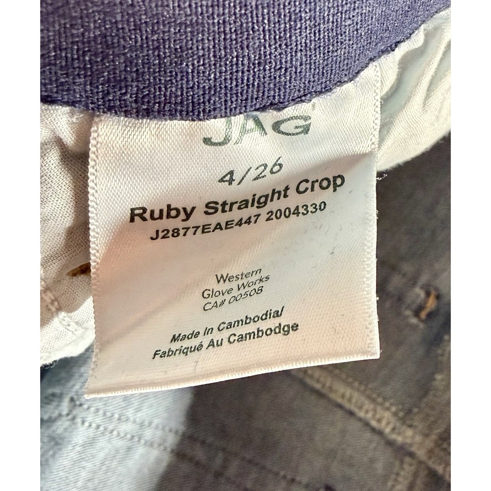 Jag Ruby Straight Crop Denim Blue Jeans Dark Wash Size 4 Inseam 26 4x26 - Picture 6 of 7